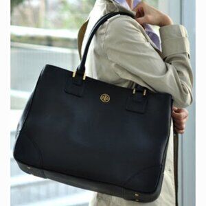 Tory Burch ROBINSON East-West Saffiano Leather Tote Large Black